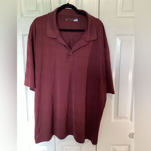 Roundtree & Yorke - Big & Tall Men’s - Performance Maroon Striped Polo - 3XT